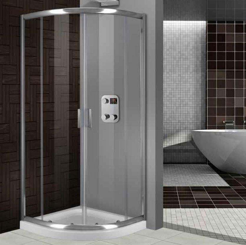 Καμπίνα Μπάνιου Ημικυκλική Με Συρόμενα Φύλλα Venia20 | Κρύσταλλο Διάφανο 6 mm 