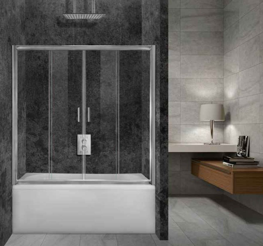 Καμπίνα Μπανιέρας Bathtub 60 Τοίχο-Τοίχο | Κρύσταλλο Διάφανο 6mm