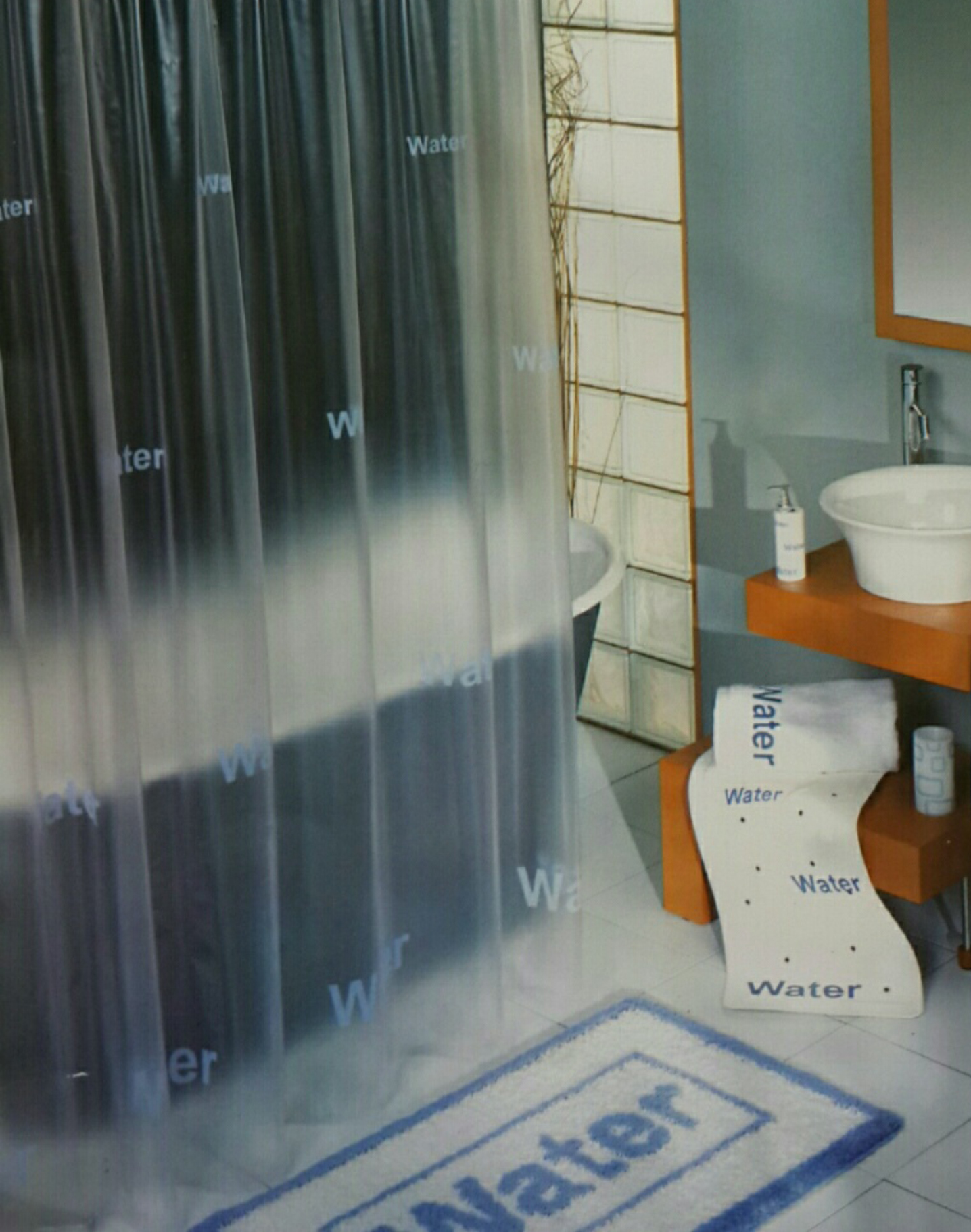 Κουρτίνα Μπάνιου Water Vinyl 