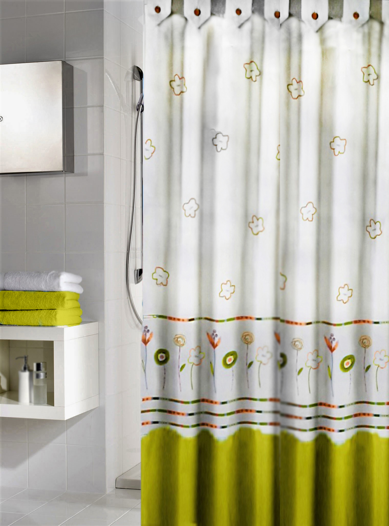 Κουρτίνα Μπάνιου Υφασμάτινη Mayo με Ράντες 