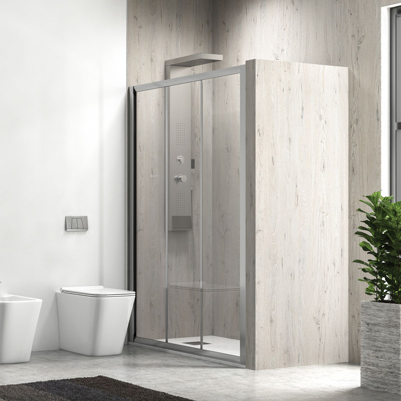 Καμπίνα Μπάνιου Τοίχο-Τοίχο Τρίφυλλη Συρόμενη Moντέλο Penta 300 | Κρύσταλλο Διάφανο 4mm