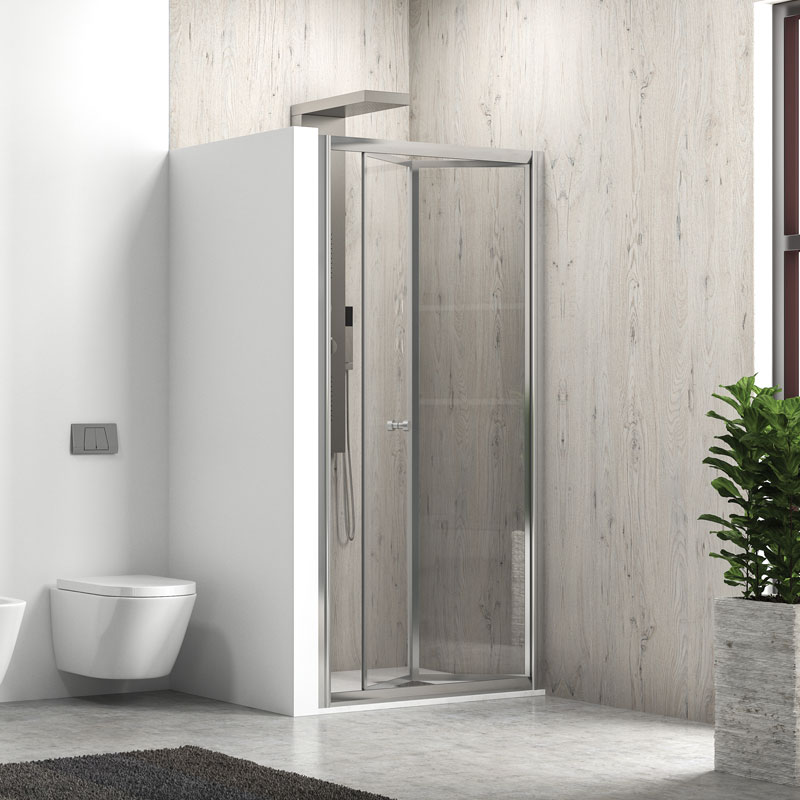 Καμπίνα Μπάνιου Τοίχο-Τοίχο Δίφυλλη Πτυσσόμενη Moντέλο M/4S | Κρύσταλλο Διάφανο 4mm
