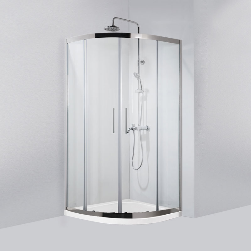 Καμπίνα Μπάνιου Ημικυκλική Inox 200 | Κρύσταλλο Διάφανο 8 mm 