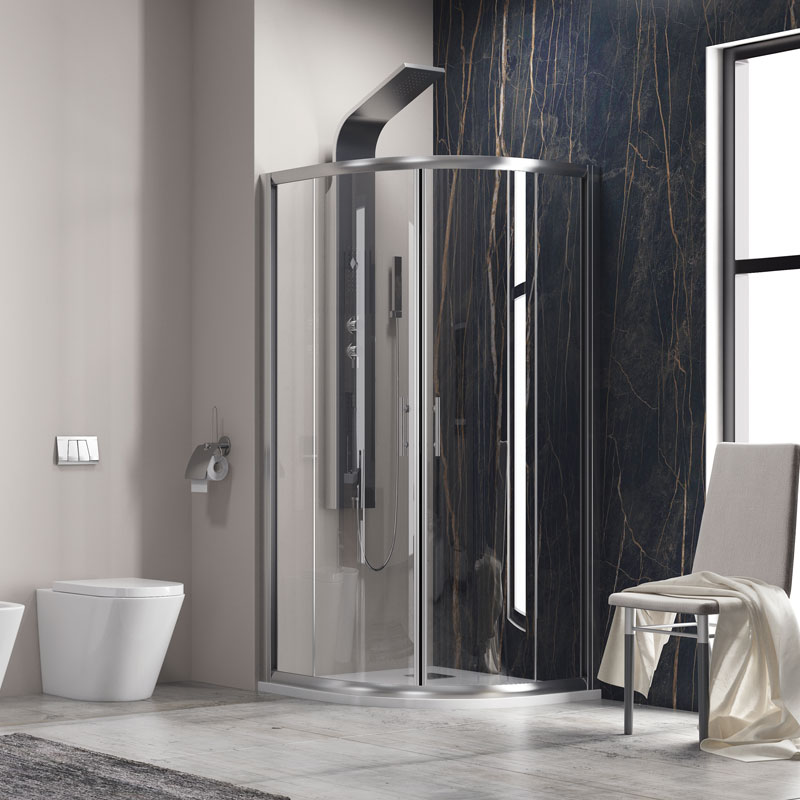 Καμπίνα Μπάνιου Ημικυκλική Με Συρόμενα Φύλλα Flora 200 | Κρύσταλλο Διάφανο 6mm 