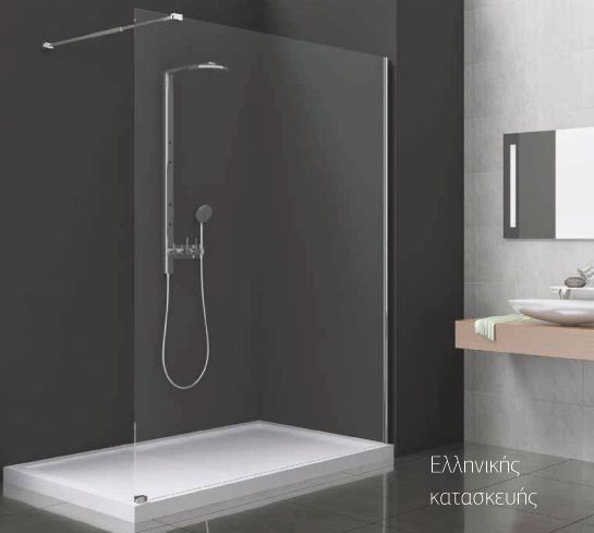 Διαχωριστικό Ντουζιέρας Walk In 1 | Κρύσταλλο Διάφανο 6mm