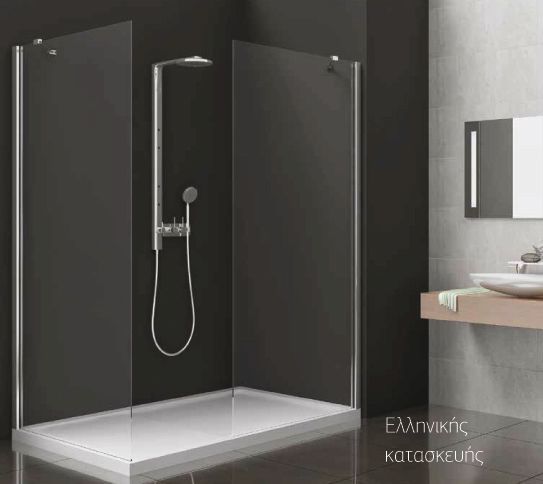 Διαχωριστικό Ντουζιέρας Walk In 2 | Κρύσταλλο Διάφανο 6mm