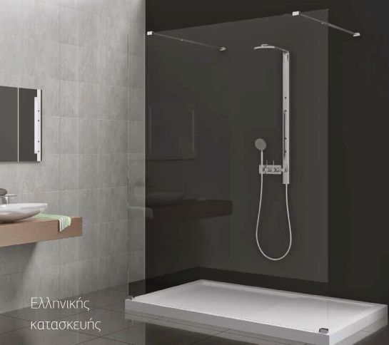 Διαχωριστικό Ντουζιέρας Walk In 3 | Κρύσταλλο Διάφανο 6mm