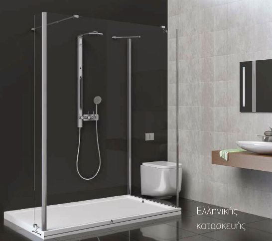 Διαχωριστικό Ντουζιέρας Walk In 5 | Κρύσταλλο Διάφανο 6mm