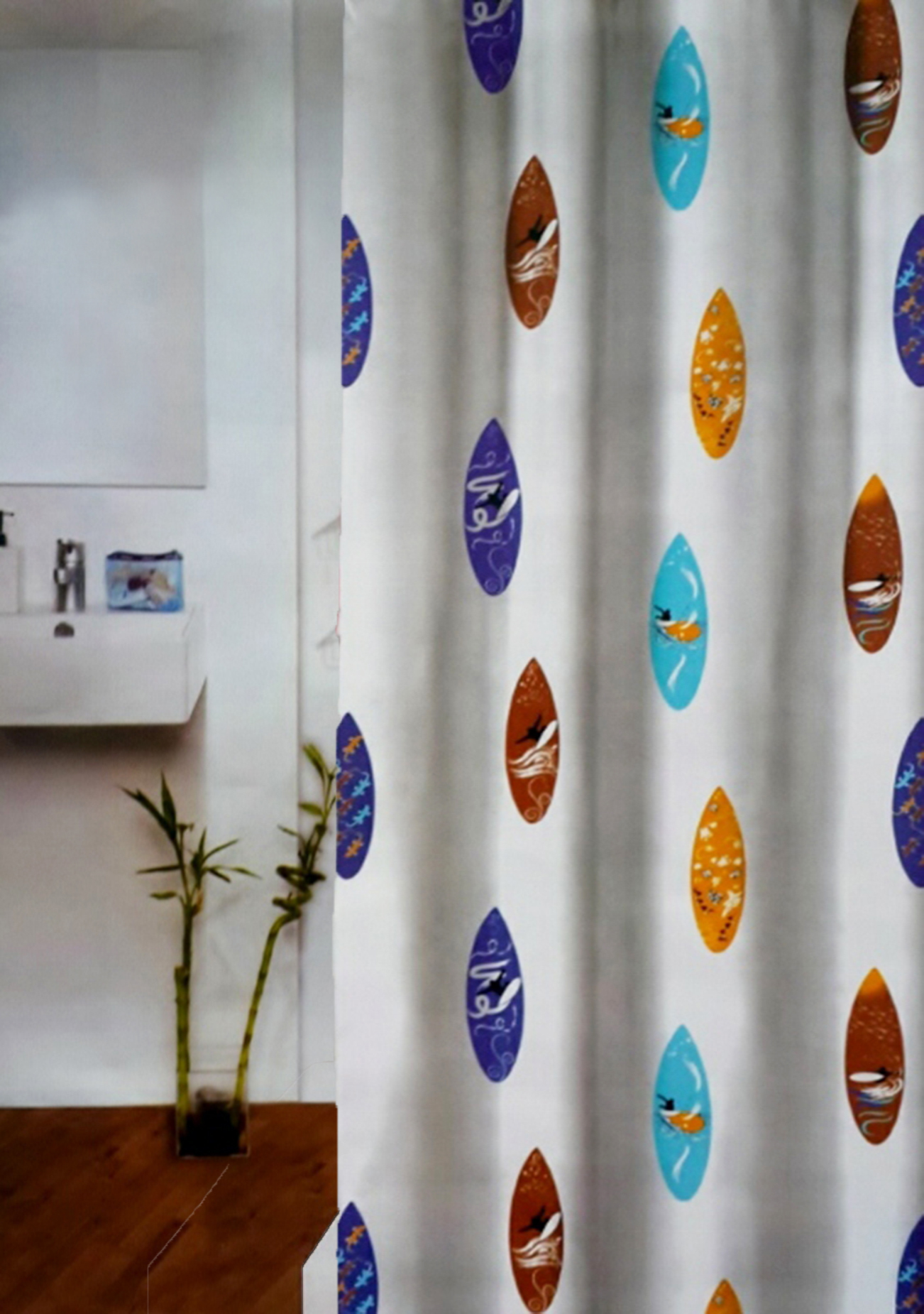 Κουρτίνα Μπάνιου Υφασμάτινη Surfing