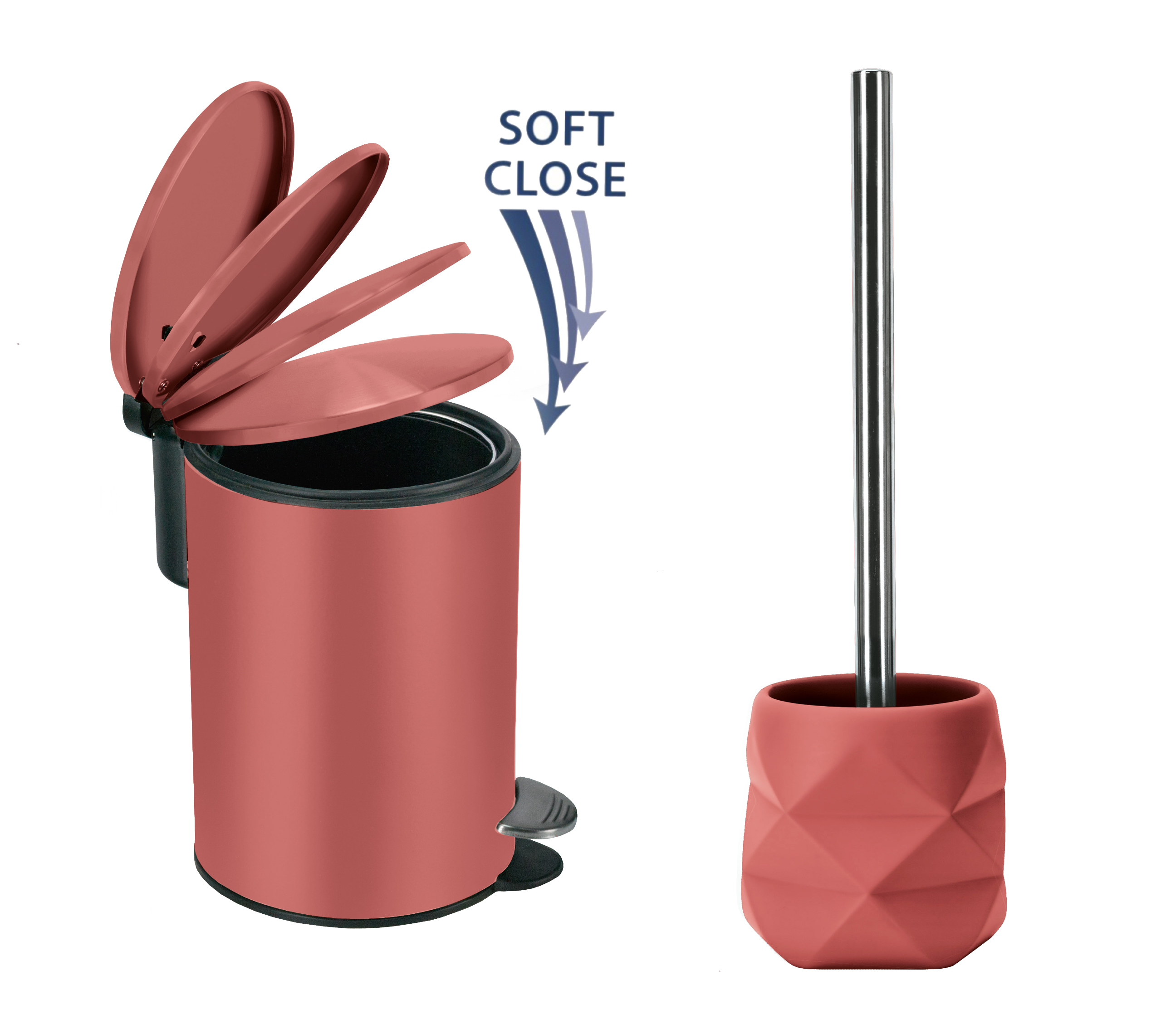 Σετ Καλάθι 3lt με απαλό κλείσιμο & Πιγκάλ Cracle Rosewood 