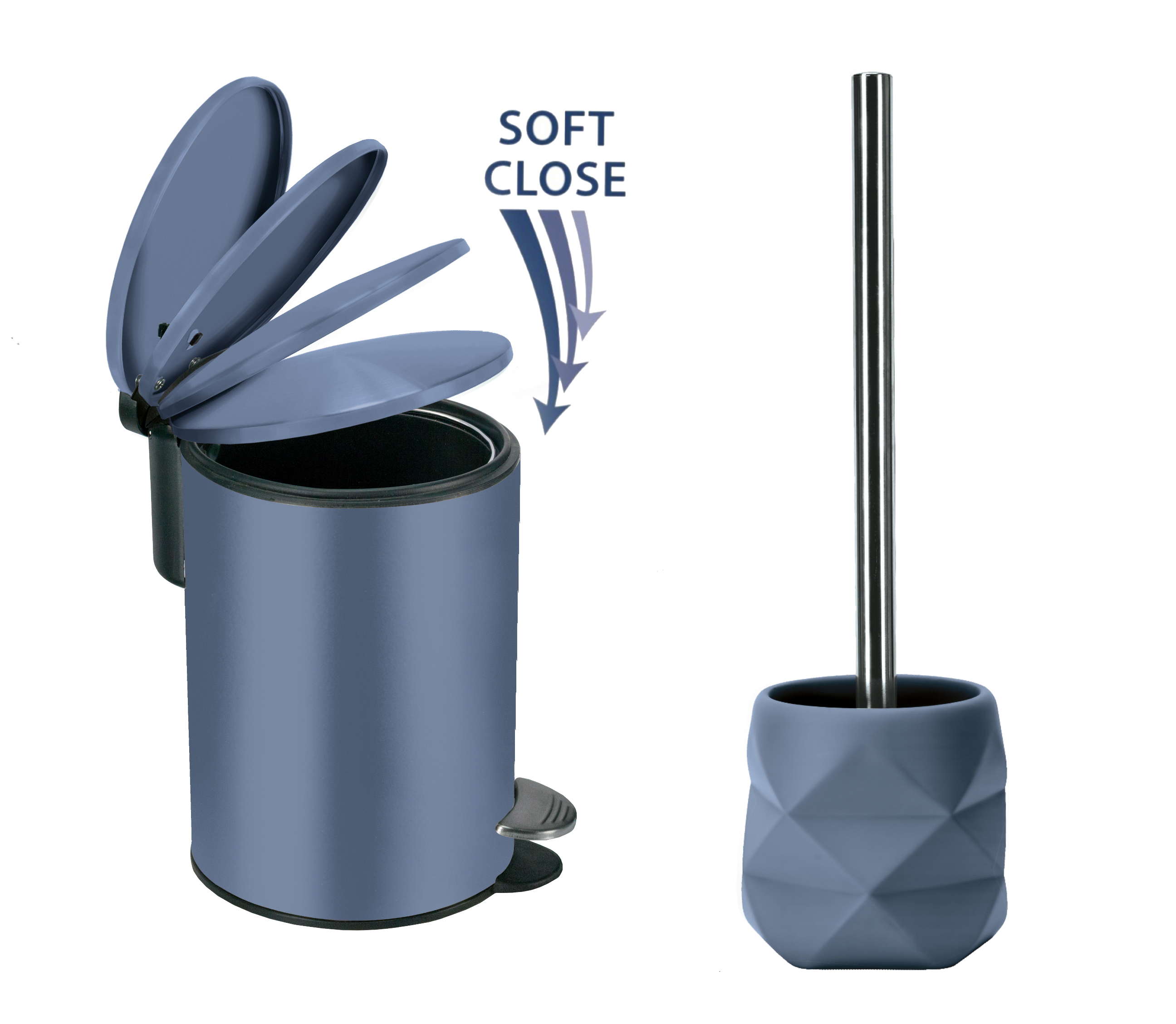 Σετ Καλάθι 3lt με απαλό κλείσιμο & Πιγκάλ Cracle Blue