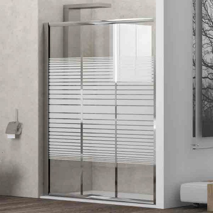 Καμπίνα Μπάνιου Τοίχο-Τοίχο Τρίφυλλη Συρόμενη Moντέλο Penta 300 | Serigrafato