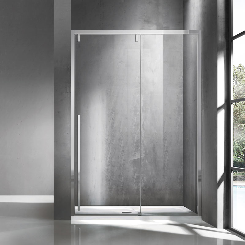 Καμπίνα Μπάνιου Τοίχο-Τοίχο Δίφυλλη Συρόμενη Moντέλο Santorini 400 | Kρύσταλλο Διάφανο 8mm