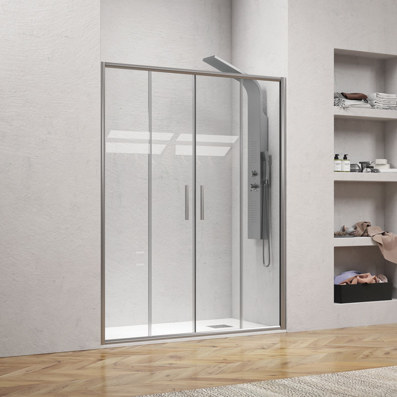 Καμπίνα Μπάνιου Τοίχο-Τοίχο Συρόμενη Moντέλο Efe 600 | Kρύσταλλο Διάφανο 5mm
