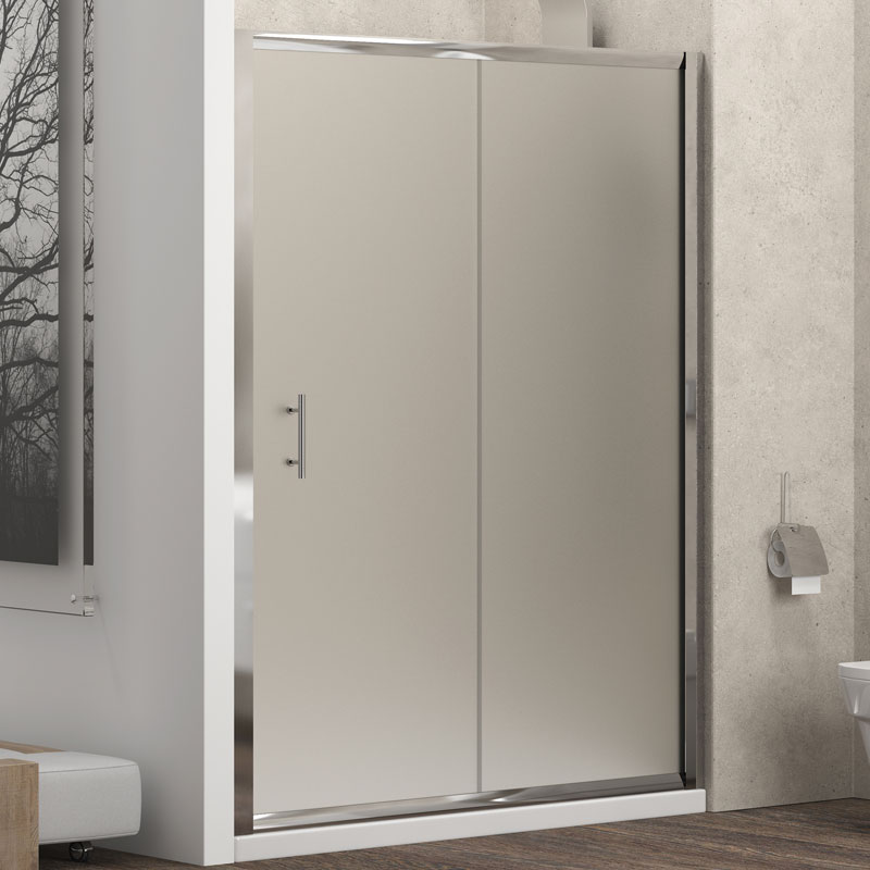 Καμπίνα Μπάνιου Τοίχο-Τοίχο Δίφυλλη Συρόμενη Moντέλο Flora 500 | Kρύσταλλο Satin 6mm