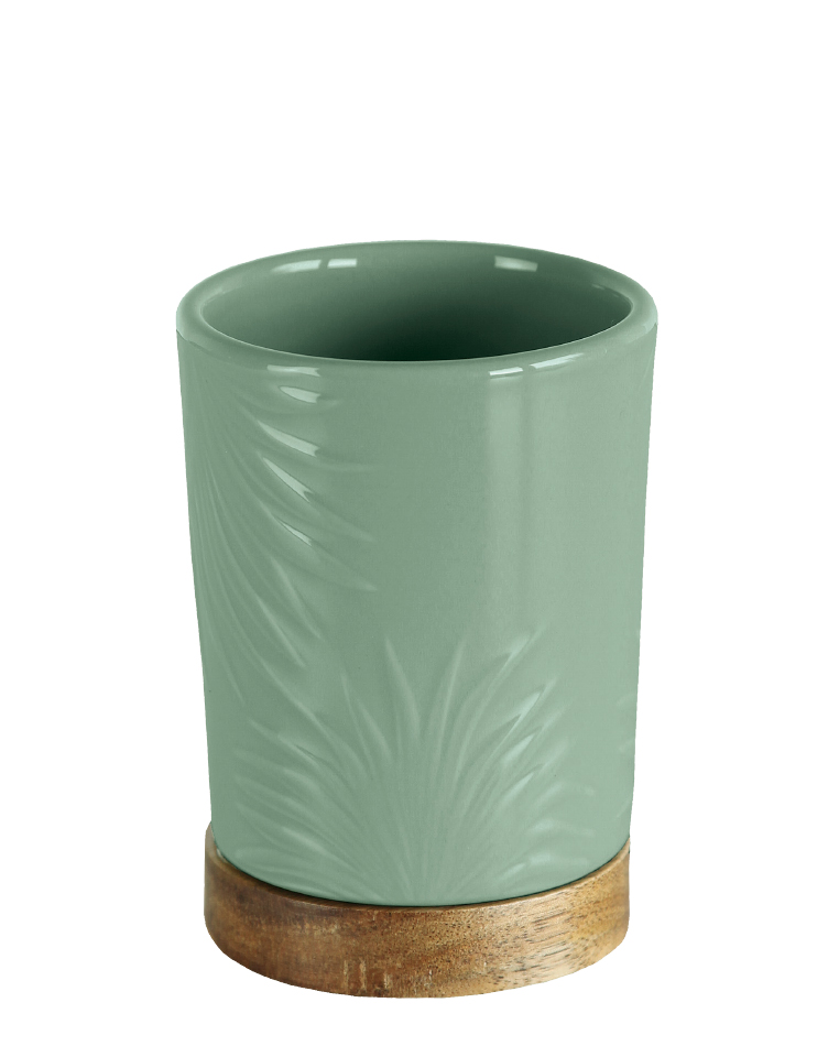 Ποτήρι Palm Από Kεραμικό & Ξύλο