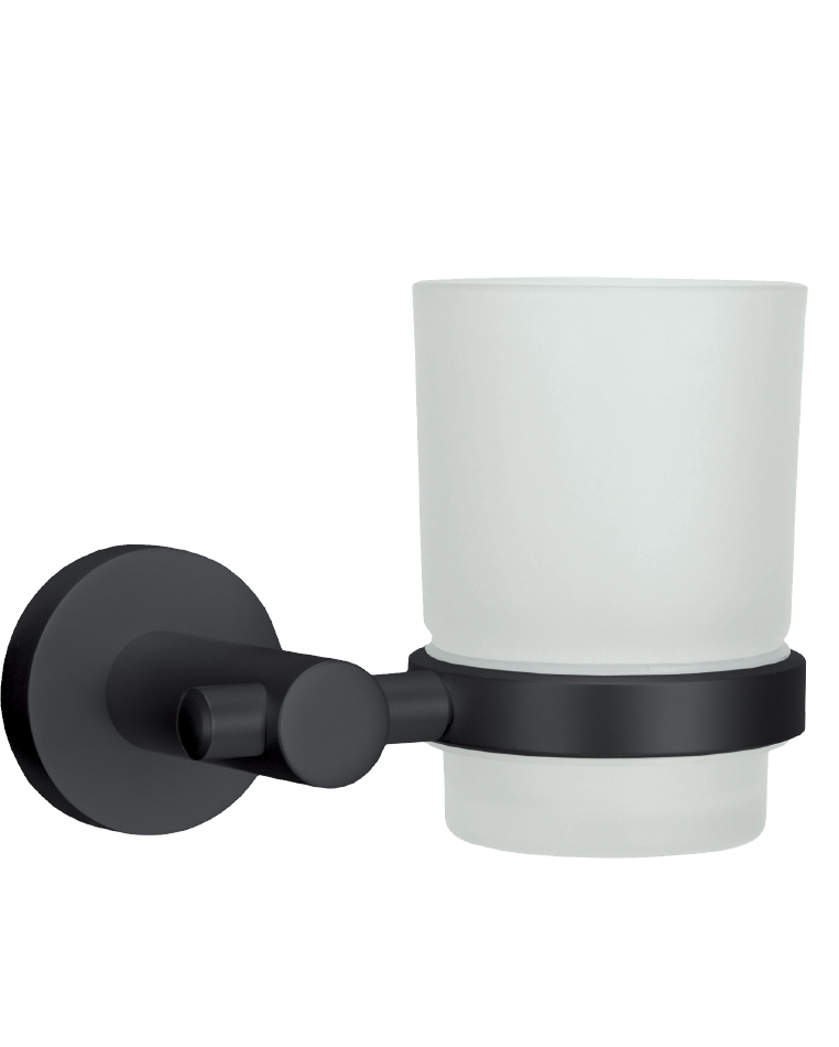 Ποτηροθήκη Apollo Nero Επιτοίχια Από Αλουμίνιο και Γυαλί