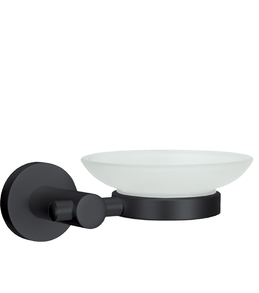 Σαπουνοθήκη Apollo Nero Επιτοίχια Από Αλουμίνιο και Γυαλί