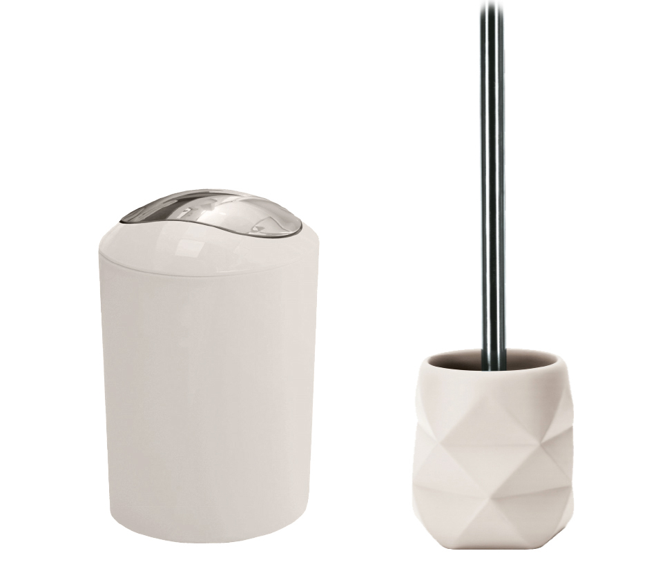 Σετ Καλάθι 5lt & Πιγκάλ Cracle light grey