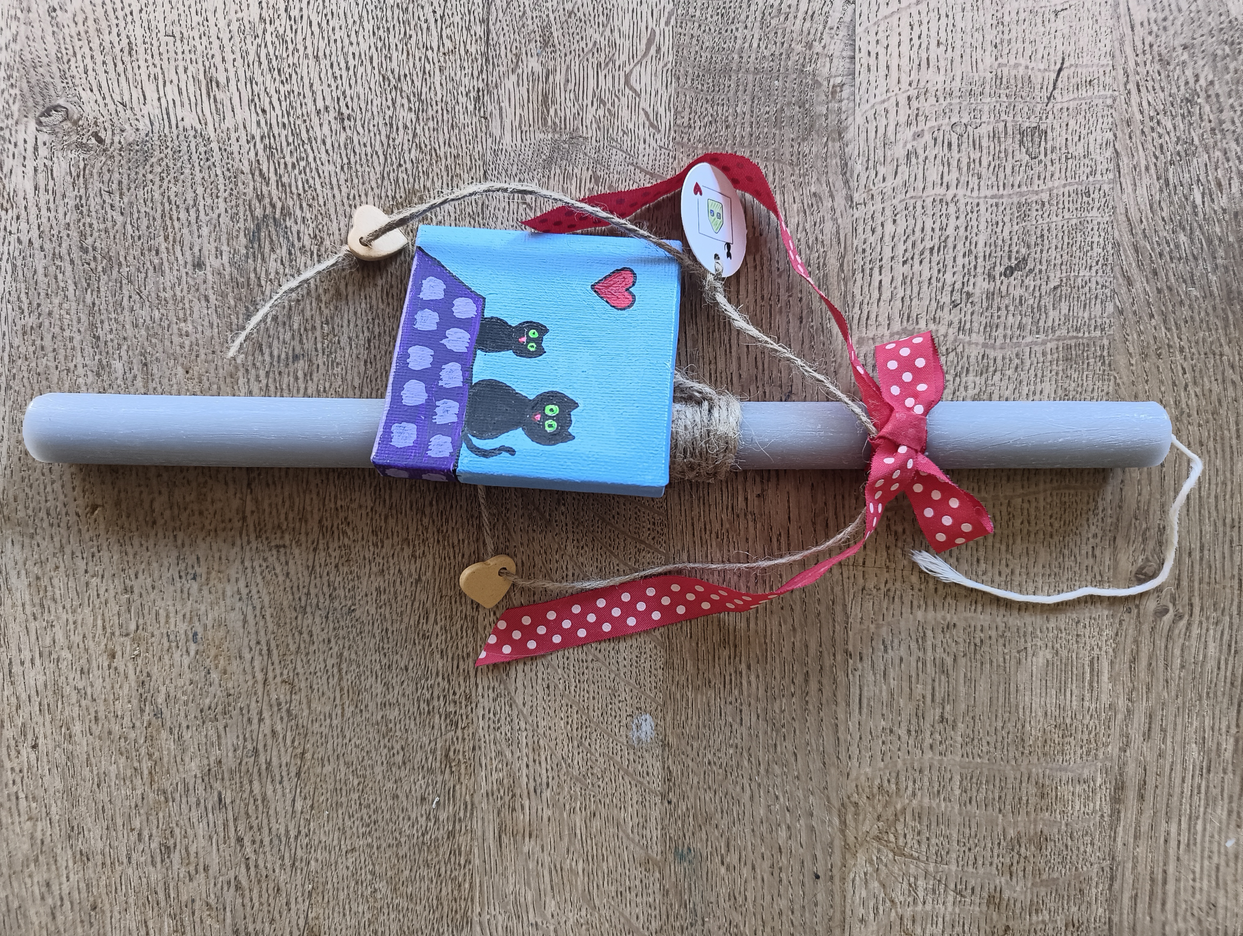 Λαμπάδα Χειροποίητη Mum & Kitty On A Purple Roof