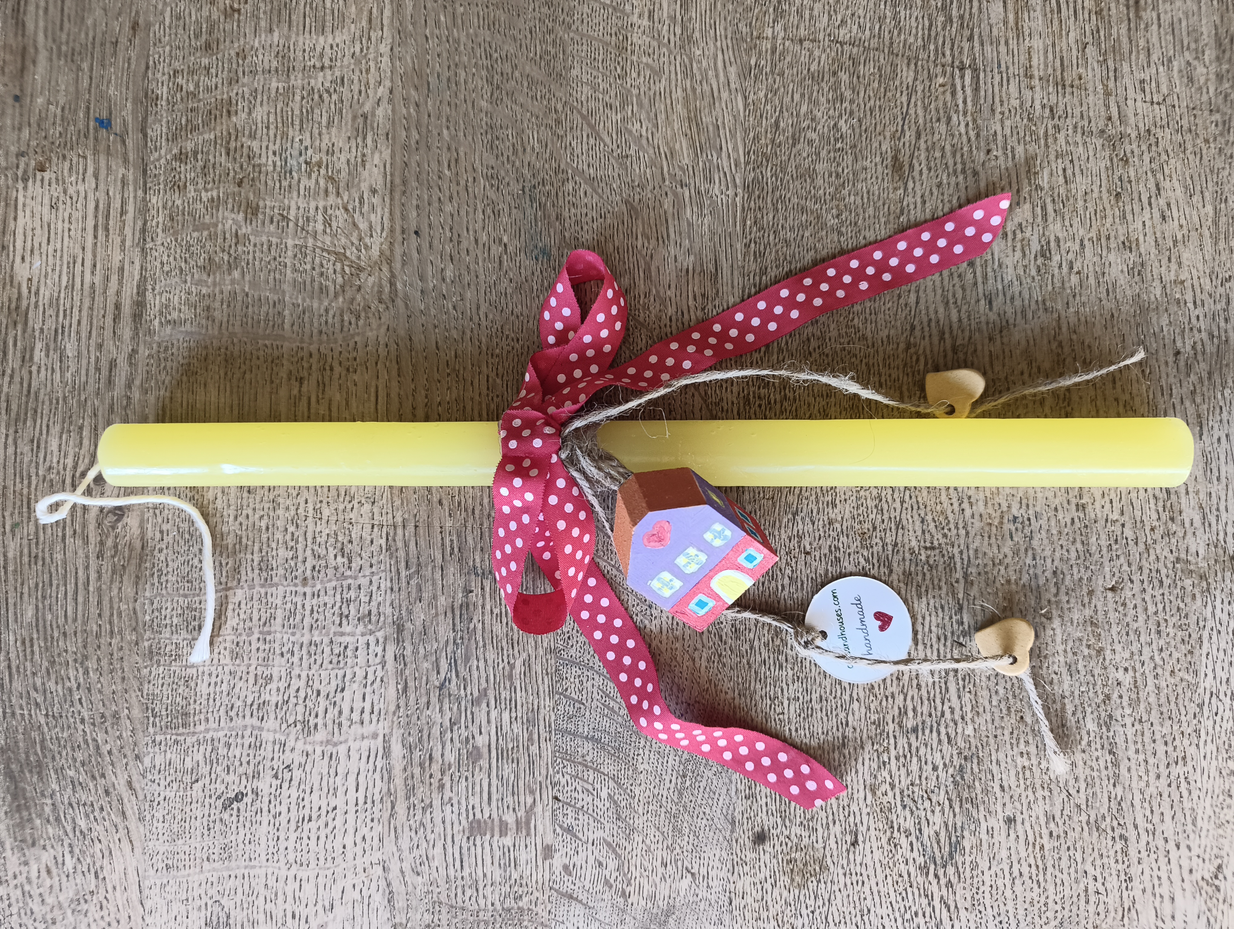 Λαμπάδα Χειροποίητη Wooden House - Multicolor