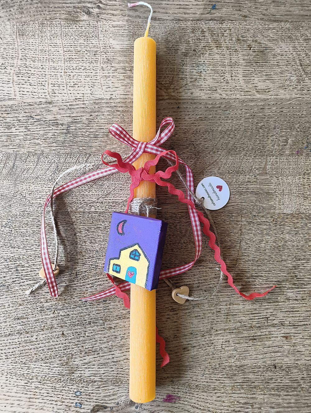 Λαμπάδα Χειροποίητη Yellow Mini House