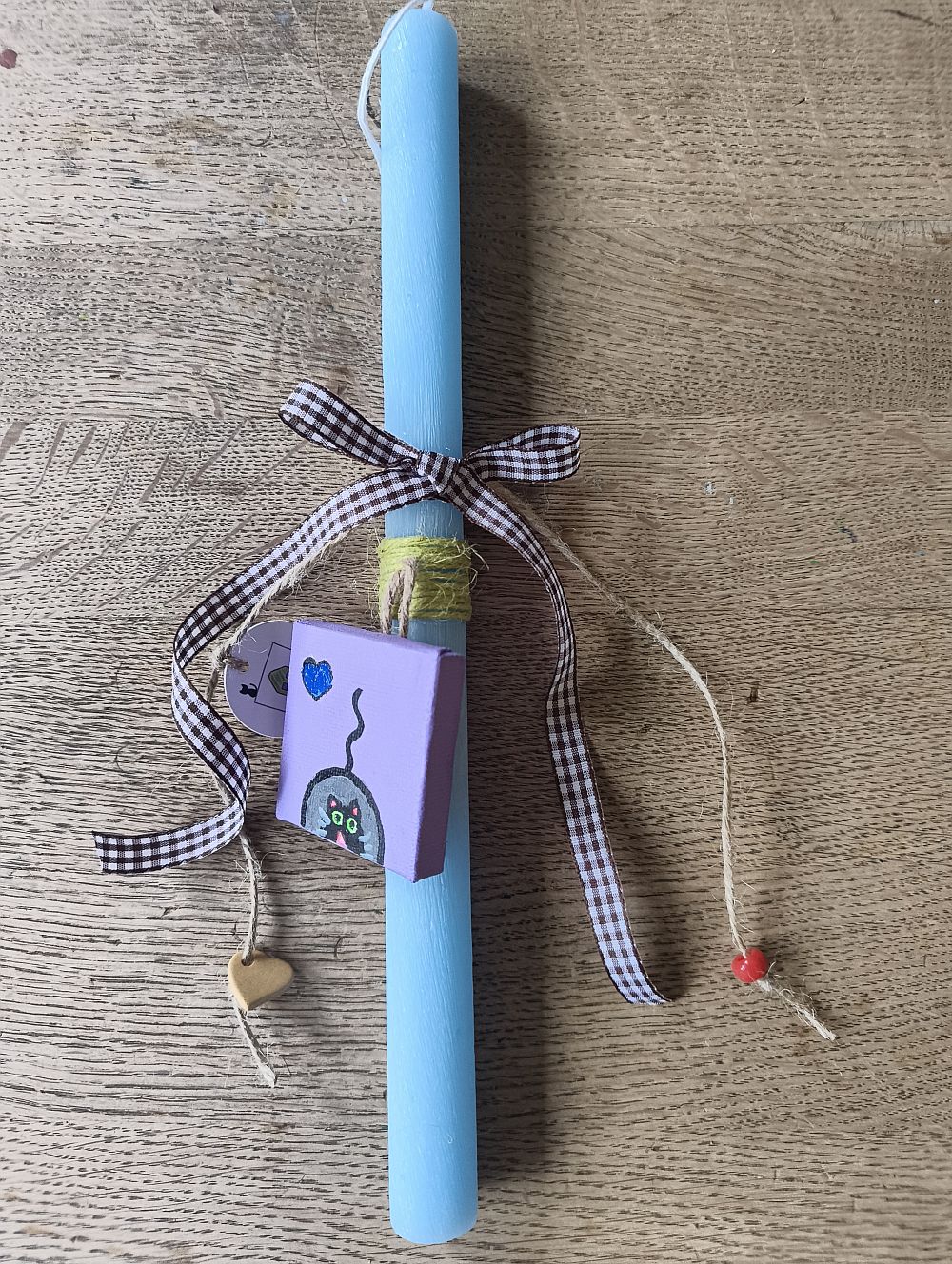 Λαμπάδα Χειροποίητη Peekaboo Cat - Lavender