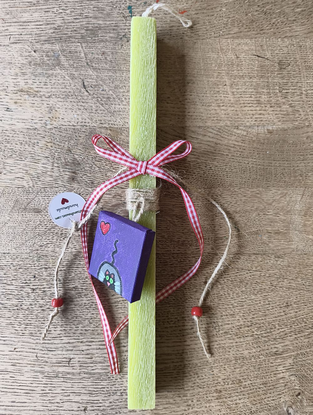 Λαμπάδα Χειροποίητη Peekaboo Cat - Purple