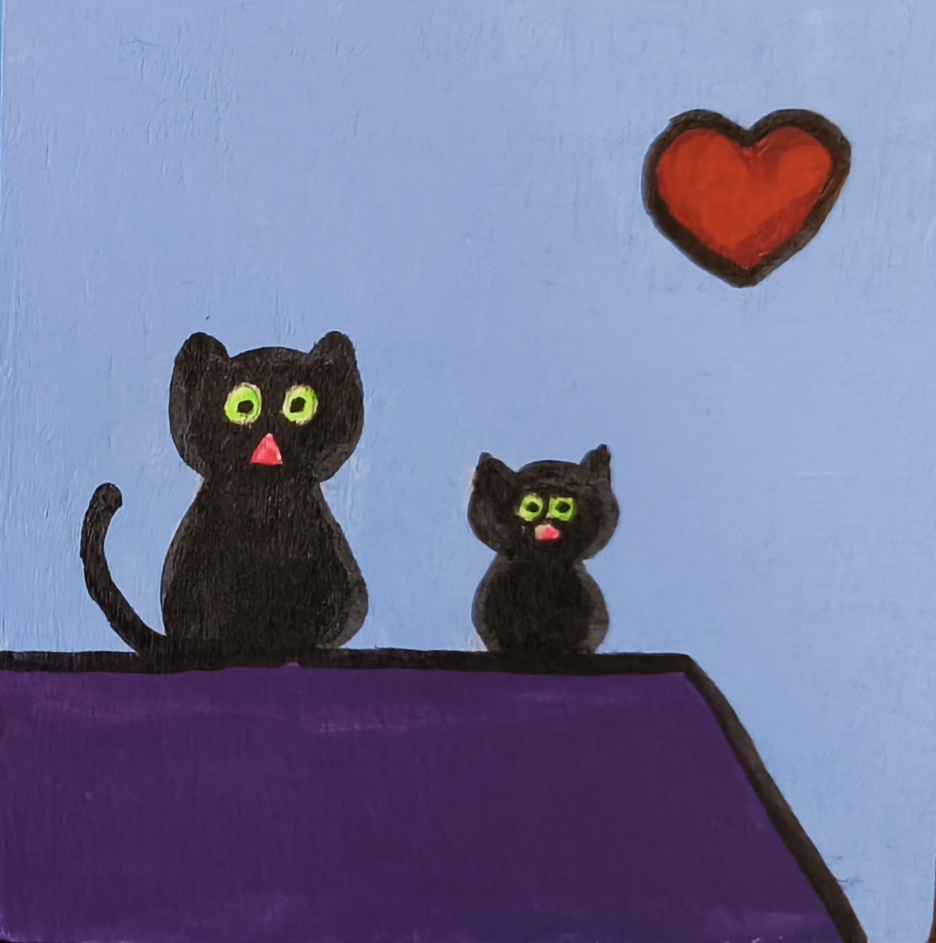 Καδράκι Mum & Kitty On A Purple Roof