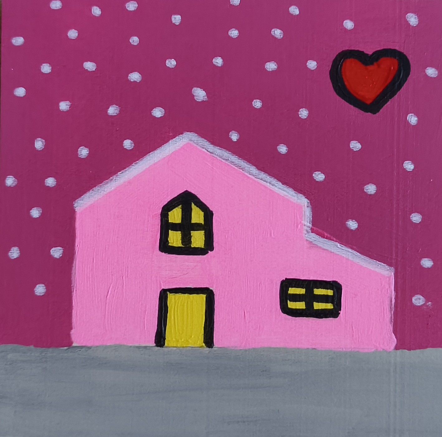 Καδράκι Pink Winter House 